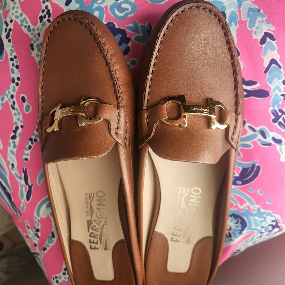 Salvatore Ferragamo Women's Brown Loafers - Picture 9 of 12